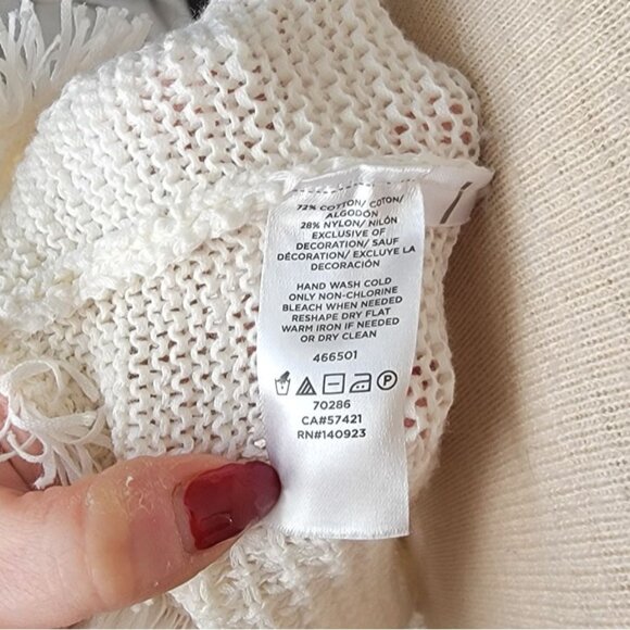 Lou Grey Womens Fringe Top Small Cowgirl Boho Open Knit Casual Oversized - Picture 5 of 7